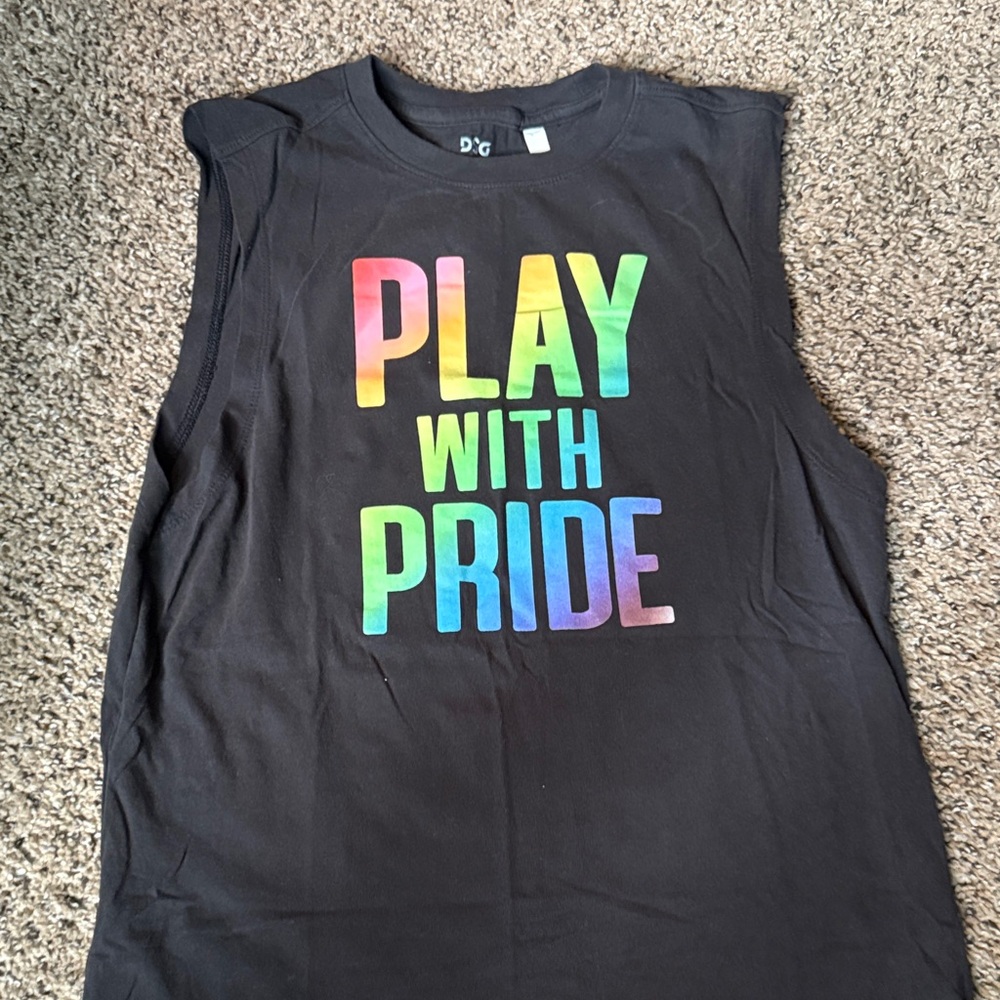 DSG Black Tank Top with Rainbow Text
